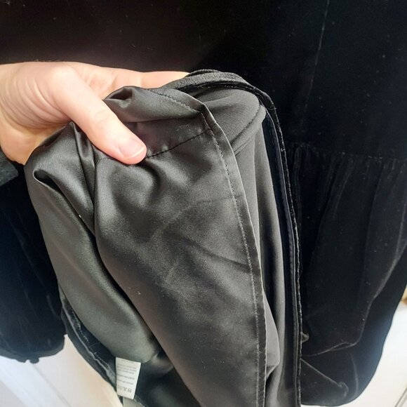 Saloni Black Camille Velvet Embellished Pearl Bow Mini Dress - Picture 9 of 10